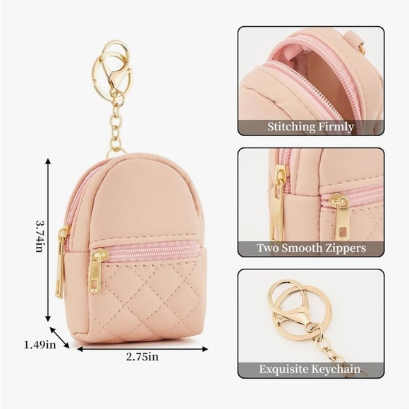 Mini Quilted Backpack Keychain - Picture 2 of 5
